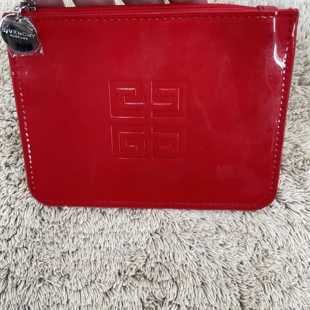 Givenchy Red Patent‎ Leather Coin Pouch Bag 6x4.2
